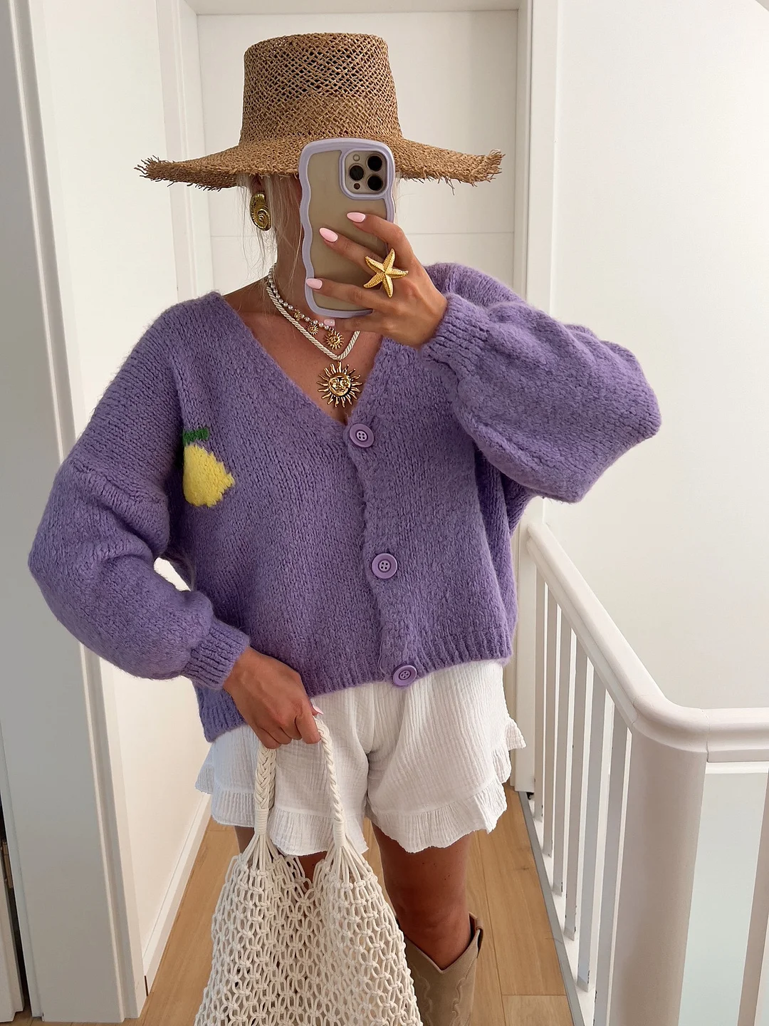 Wongn Wongn New Loose Cardigan Sweater V Neck Top Long Sleeve Hoodie Personality Lady Casual Jacquard Sweater