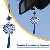 Full Bead Embroidery Keychain Lotus Printed Craft Gifts(10x9cm)