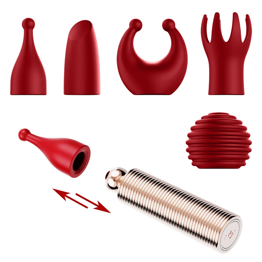 7 Frequency Massager Vibrator Set - Rose Toy