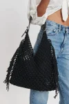 Handwoven Oversized Capacity Bohemian Style Tassel Tote Bag