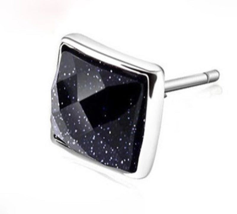 1 Piece Minimalist Geometric Plating Inlay Copper Stone Ear Studs