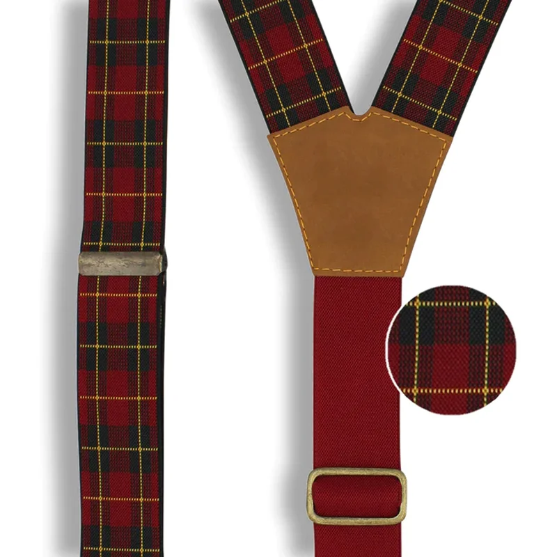Retro Red-Green Wide Suspenders