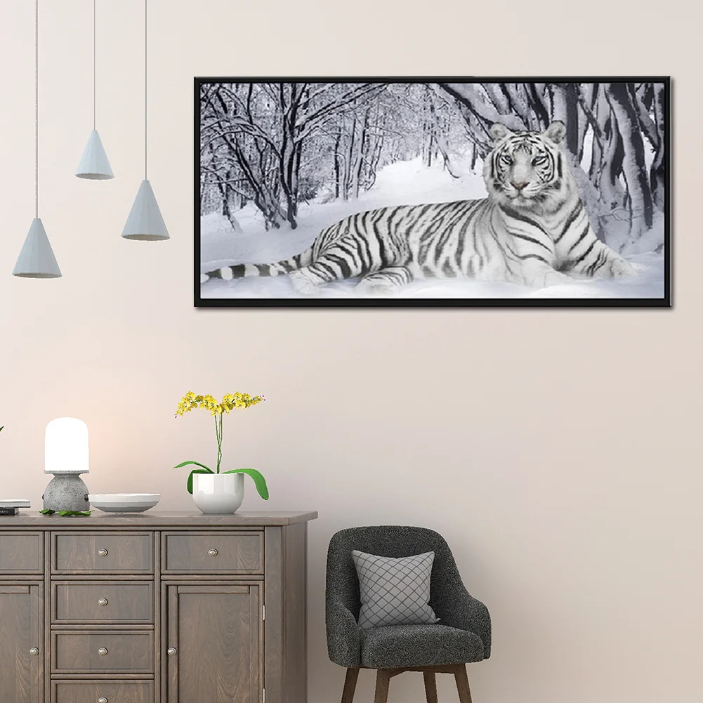 Diamond Painting - Full Square Drill - White Tiger(90*45cm)