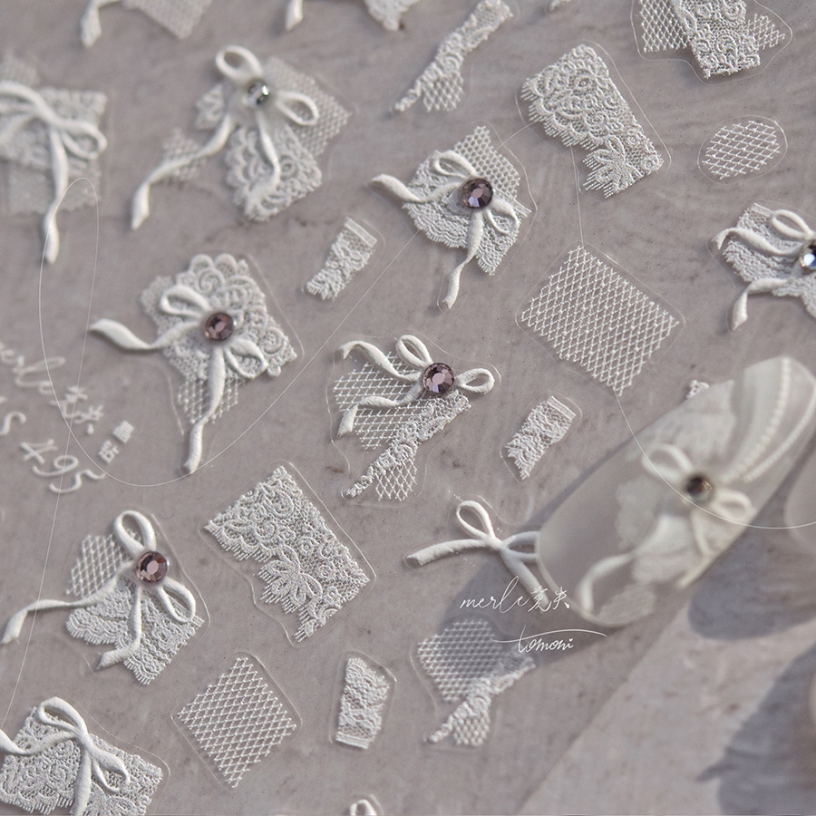 Longyouyou Flash Fragment Shell Light Butterfly High Quality Nail Stickers Spring Nail Art Decal Design Manicure Tool