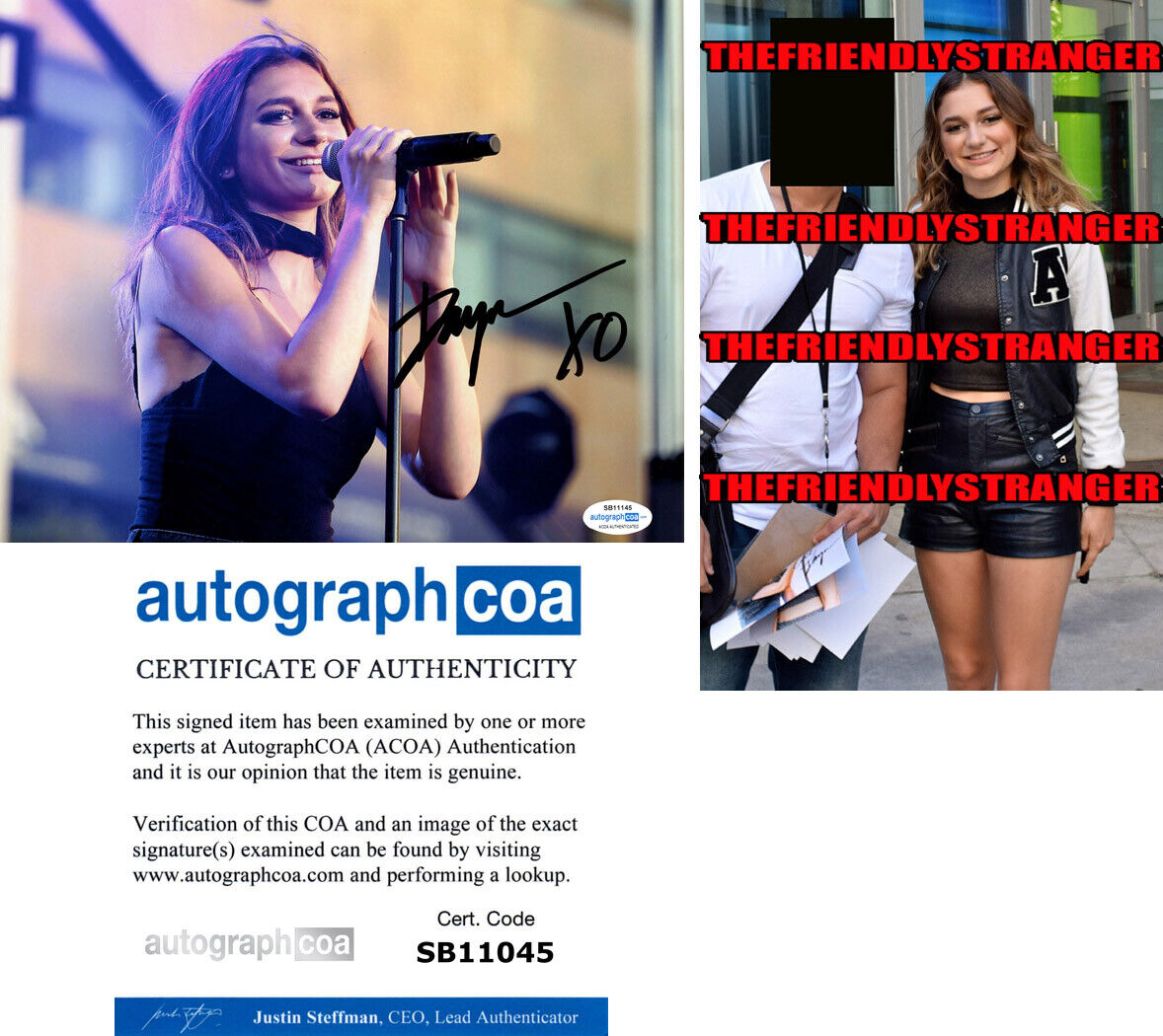 Singer DAYA signed 8X10 Photo Poster painting d PROOF - Grace Tandon SEXY Hide Away ACOA COA