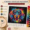 (PDF Pattern) Colorful Puppy 14CT PDF Cross Stitch Pattern Instant Digital Download Counted Printable 11.81x11.81inch