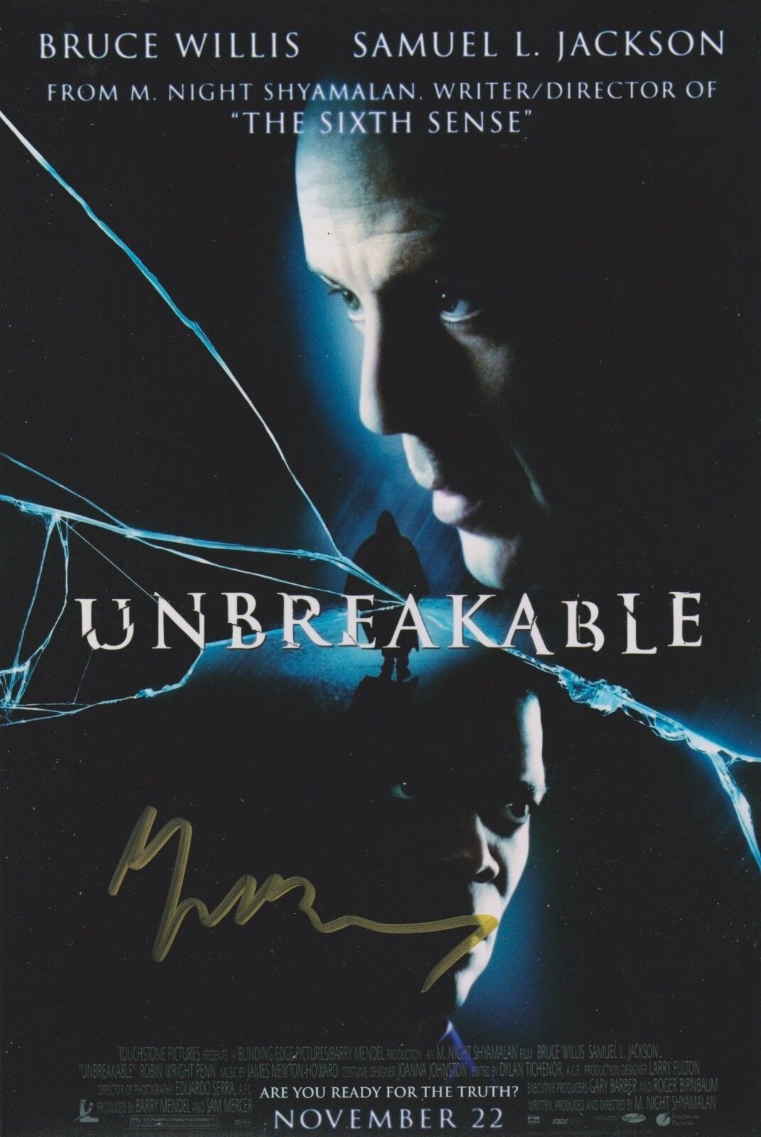 M. Night Shyamalan Signed Unbreakable 12x8 Photo Poster painting AFTAL