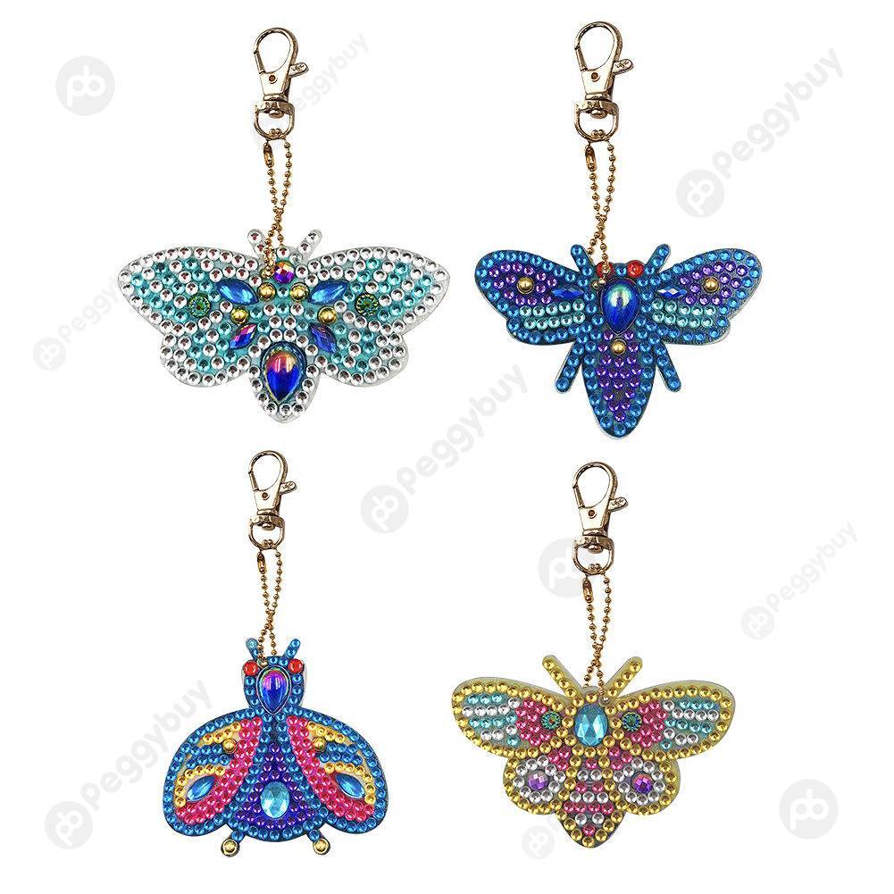 

4pcs Butterfly - 5D DIY Craft Keychain, 501 Original