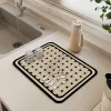 Cream Diatom Mud Coffee Machine Cups Water Uptake Mat Modern Home Kitchen Tabletop Cabinet Mat