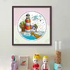 Spring By The Sea - 14CT Stamped Cross Stitch 16*16cm/6.3*6.3in