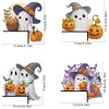 4Pcs Diamond Painting Acrylic Cute Ghost Pumpkin Wall Switch Sticker for Wall Decoration