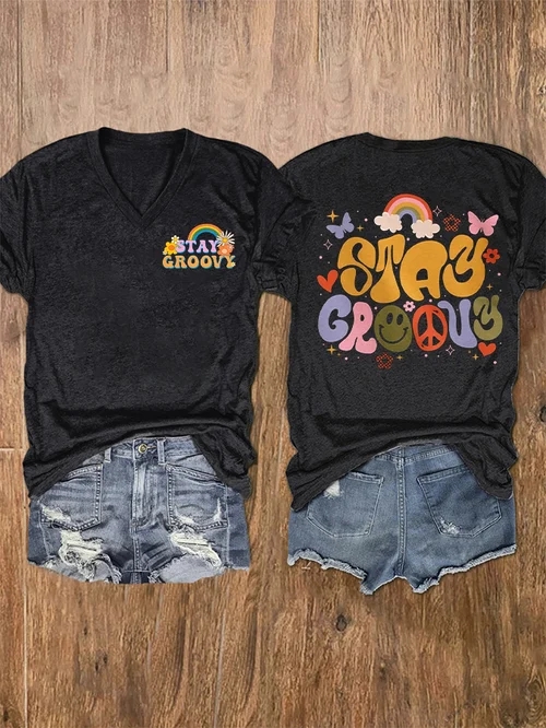 Hippie Soul Stay Groovy Casual T-Shirt wearshes