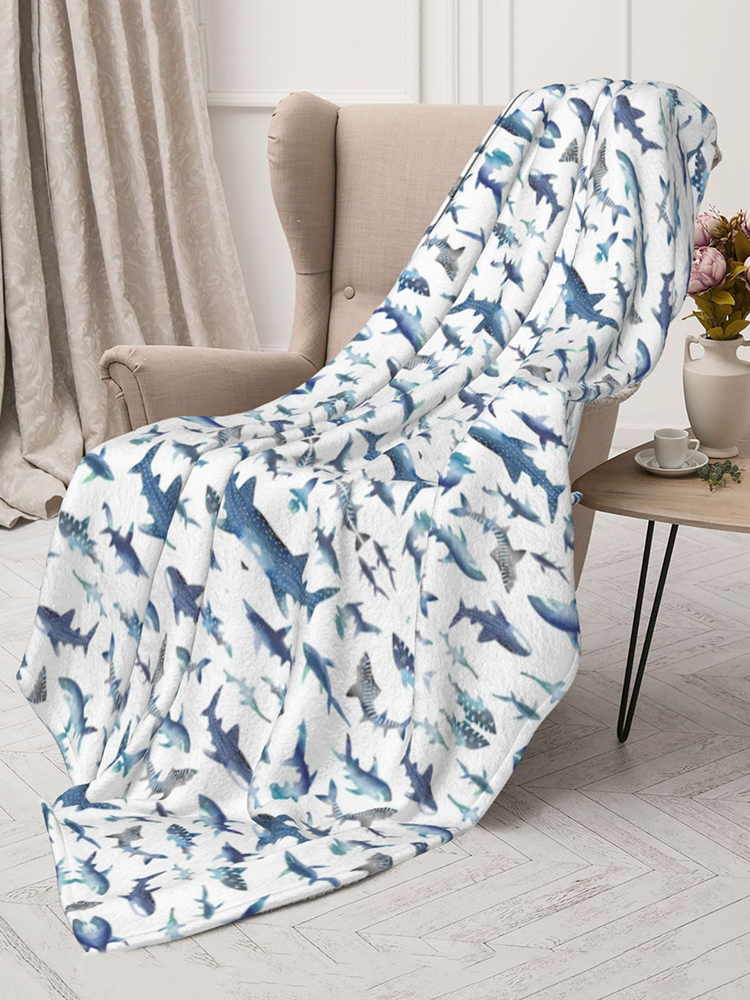 Comstylish Ocean Shark Print Blanket