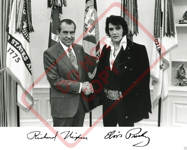 Elvis Presley Richard Nixon Vintage 8.5x11 Autographed Signed Reprint Photo Poster painting