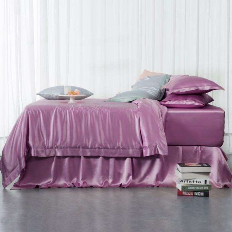 19 Momme Silk Duvet Cover Set | 4pcs Purple
