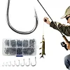 220Pcs Fishing Hooks Set Barbed FishHooks Carp Fishhook for Freshwater Saltwater