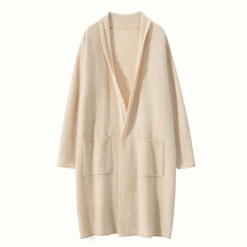 Cashmere Cardigan For Women With Fringe Edge REAL SILK LIFE