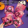 Pink Halloween DIY Diamond Painting Greeting Cards with Envelopes