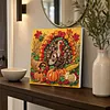 Framed Turkey - DIY Button Art Painting Kit for Creativity DIY Pearl Dot Crafts for Gift Home Wall Decor 30*30CM
