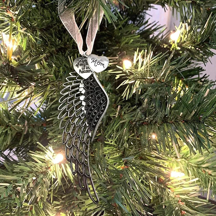 Angel Wing Memorial Ornament "A Piece of My Heart Is in Heaven"