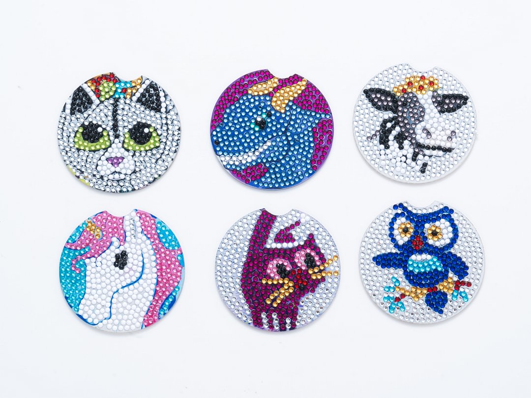 6 pcs set DIY Special Shaped Diamond Painting Coaster car Coaster