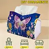 Purple Butterfly DIY PULeather Diamond Painting Tissue Box for Adults Beginners Gem Art Painting Napkin Holder for Living Room Bedroom Bathroom Table Decor
