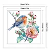 (US Only)4pcs Full Embroidery Cotton Thread 18CT Printed Flower Bird Cross Stitch 20x20cm