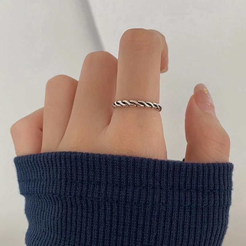 Minimalist Geometric Copper Silver Plated Rings