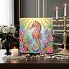 DIY Pearl Painting Seahorse for Home Wall Decor with Frame(25x25cm)