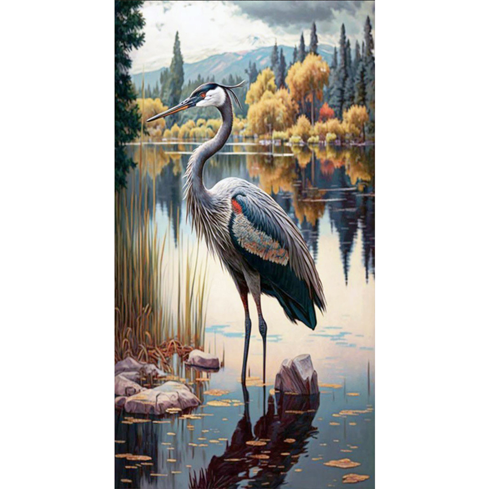 Cross Stitch 11CT Stamped Crane (40*70cm)-Guru-buzz