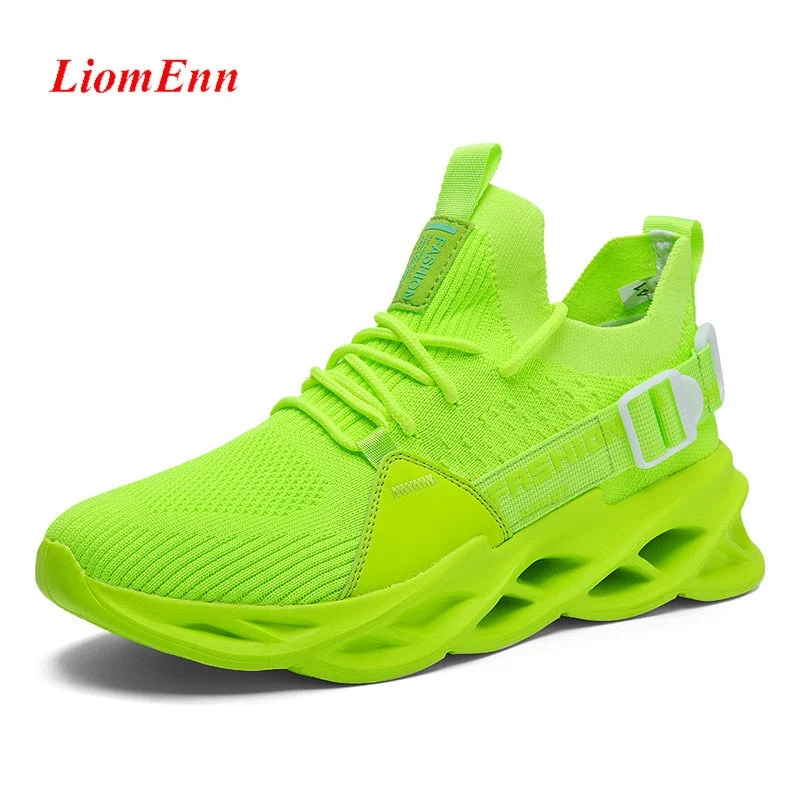 Sport Sneakers Women's Flats Shoes Tennis Female White Green Yellow Mesh Running Casual Sneaker Tenis basket femme Big Size 46