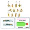 12pcs Lovely Cookie Shaped Ornament DIY Diamond Painting Keychain Kit