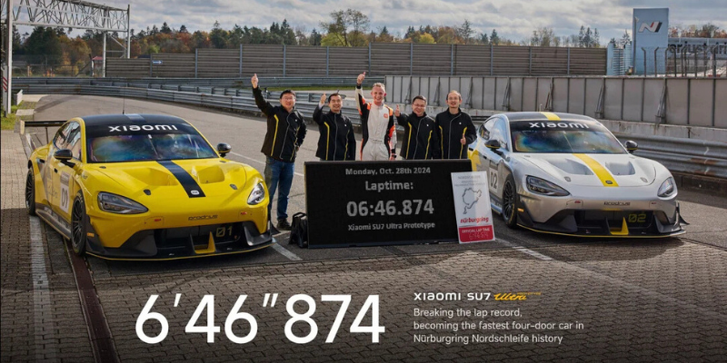 Xiaomi SU7 Ultra the lap record,becoming the fastest four-door car inNürburgring Nordschleife history