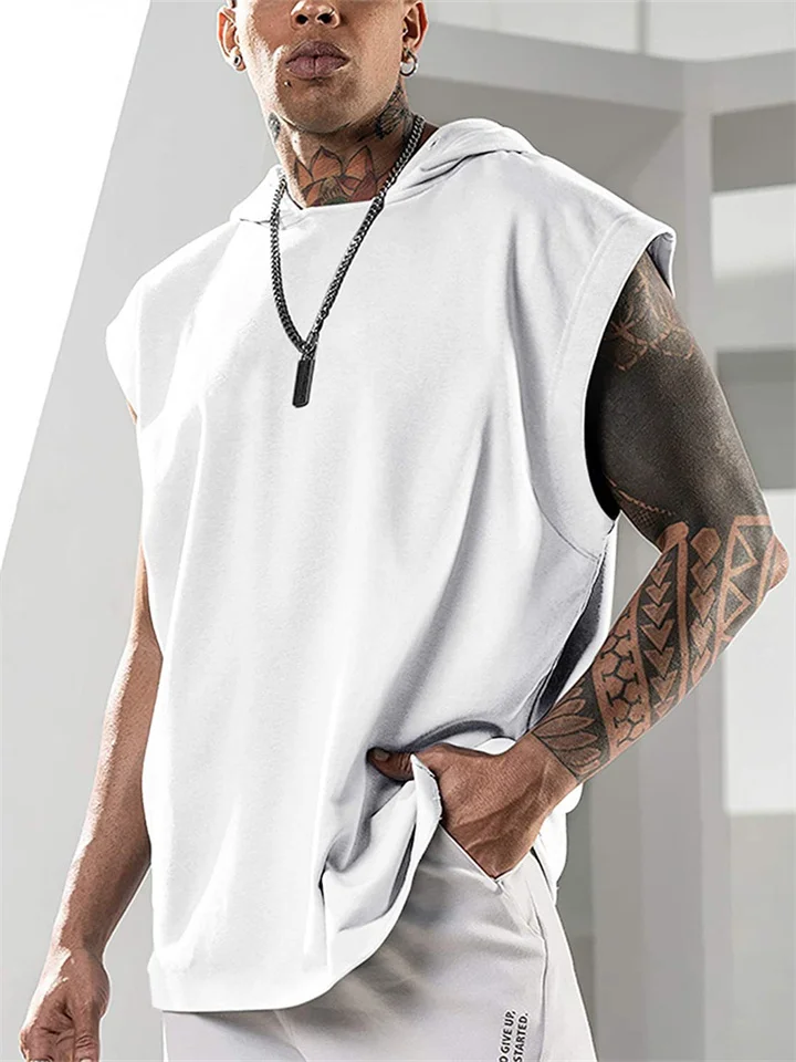 Men's Tank Top Undershirt Plain Hooded Daily Sports Sleeveless Clothing Apparel Stylish Casual Daily Modern Contemporary