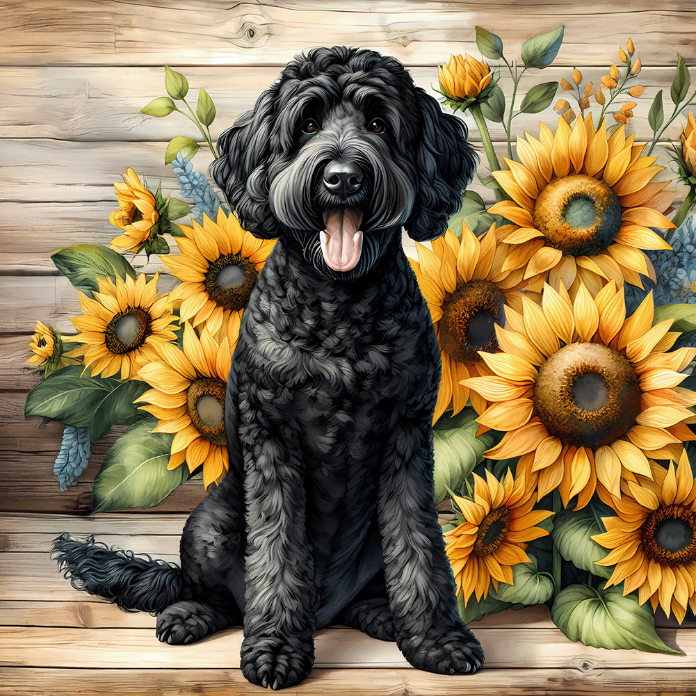 Black Teddy 40*40cm(canvas) full round drill diamond painting