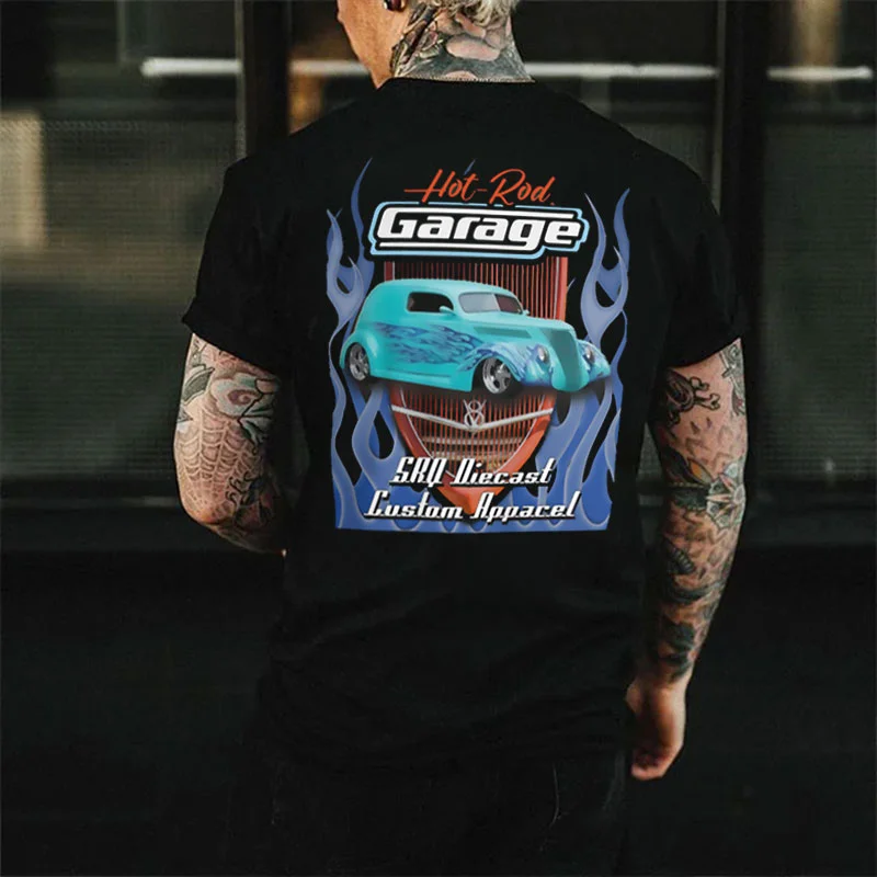 HOT ROD GARAGE Classic Car Print Men's T-shirt