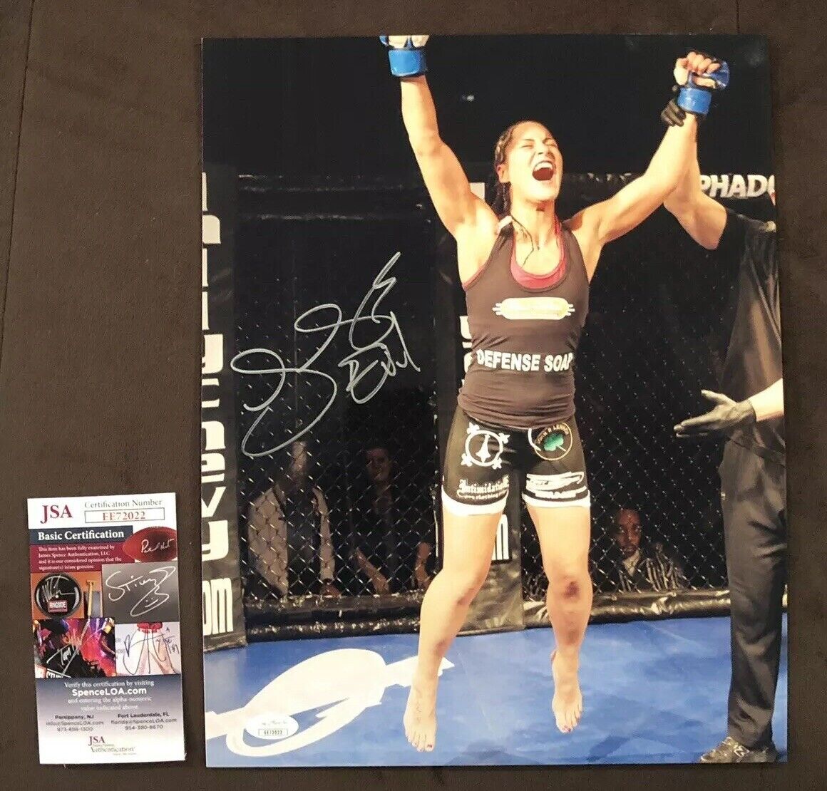 JESSICA EVIL EYE SEXY MUSCLE SIGNED AUTOGRAPHED 11X14 Photo Poster painting UFC MMA STAR JSA Coa