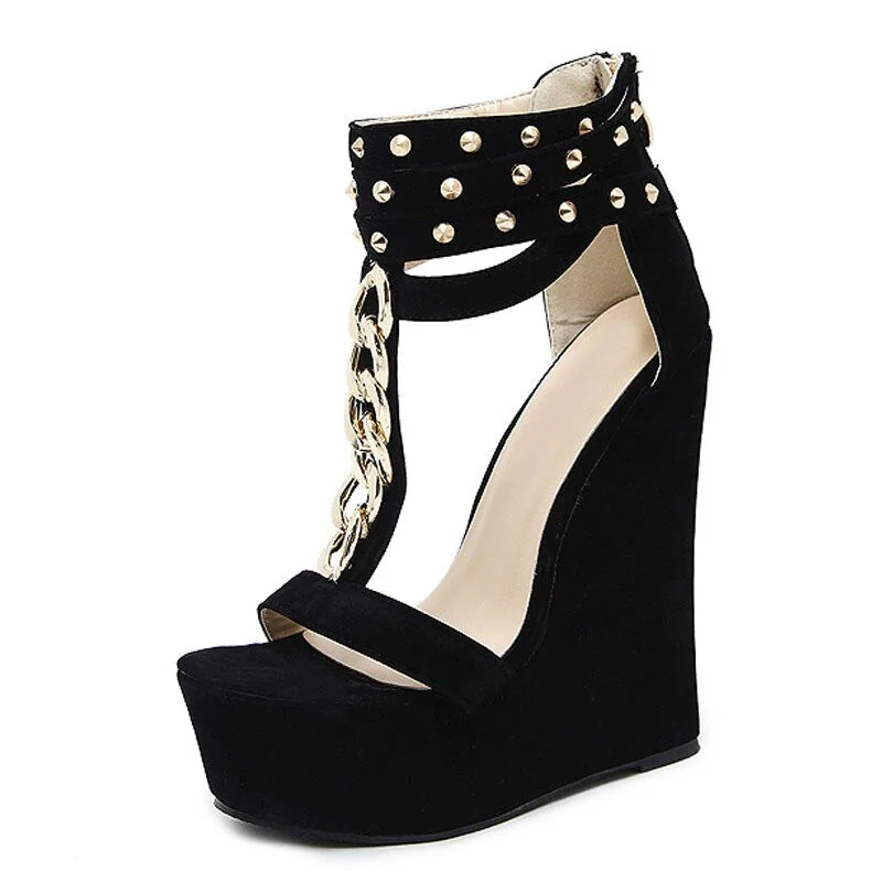 2020 New Gladiator Women Sandals High Heels Fashion Sandals Chain Platform Wedges shoes For Women