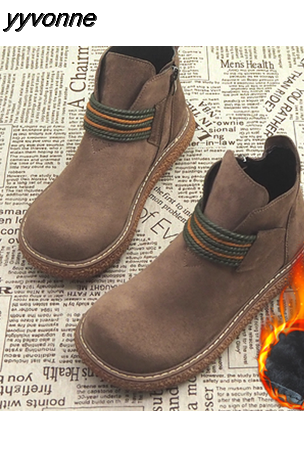 Yyvonne Women Boots British Wind Short Boots 2023 New Mori Literary Retro Thick Bottom Women's Ankle Boots Big Head Doll Shoes 217-1