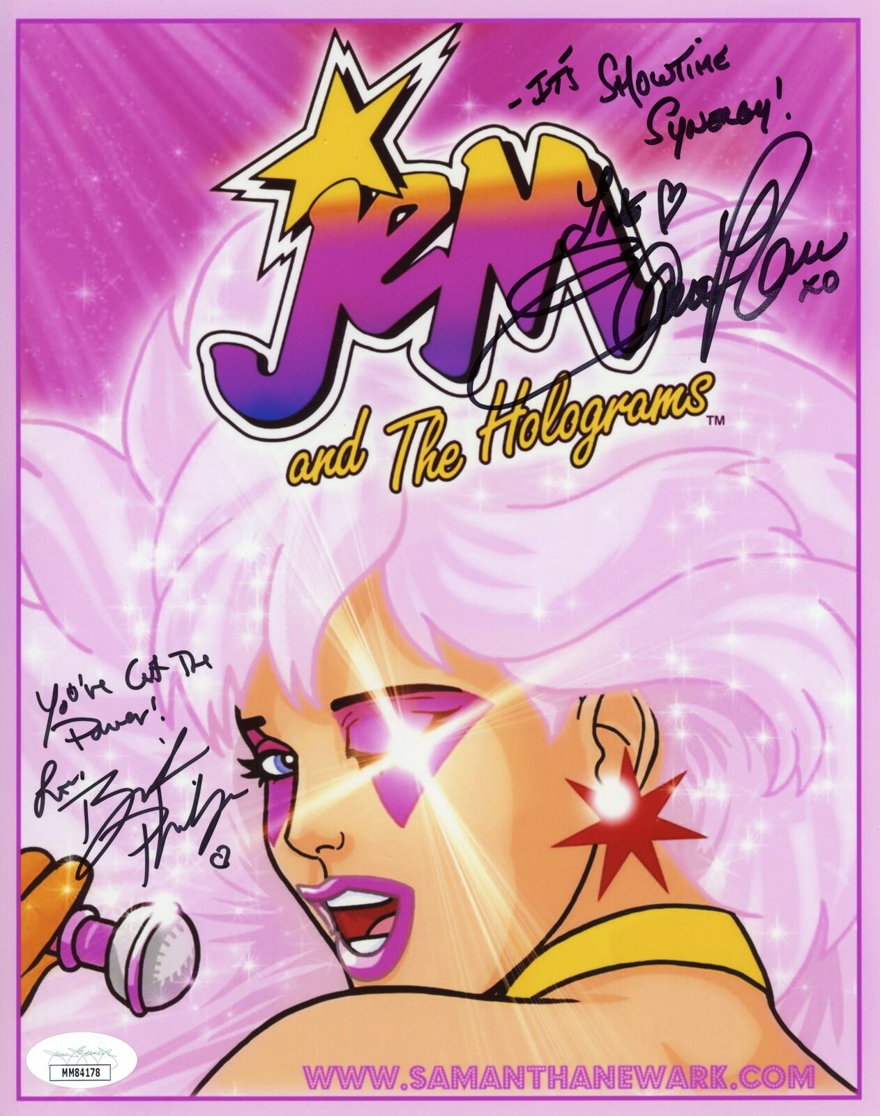 Jem and The Holograms 8x10 Photo Poster painting Signed Autographed Newark Phillips JSA Cert COA