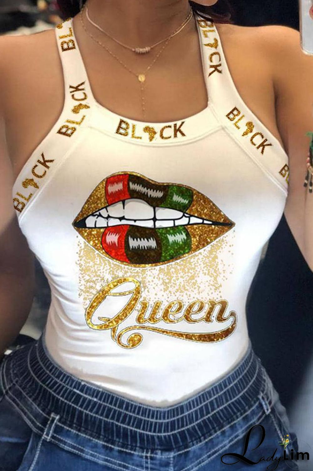 Deep Red Casual Street Print Patchwork U Neck Tops