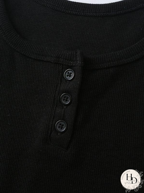 Button Detail Scoop Neck Tank Top