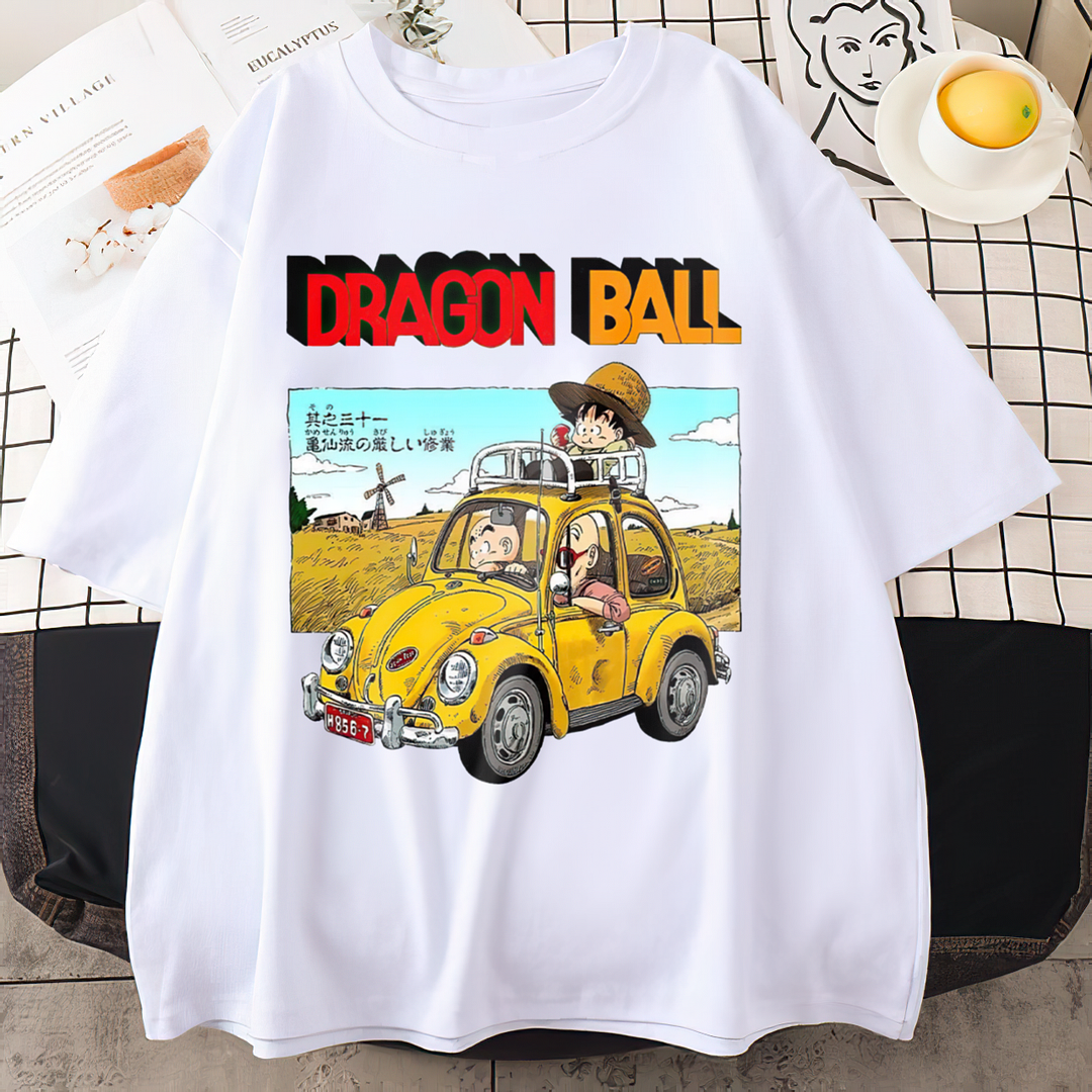 Retro Dragon Ball Anime Printed Oversized T-shirts