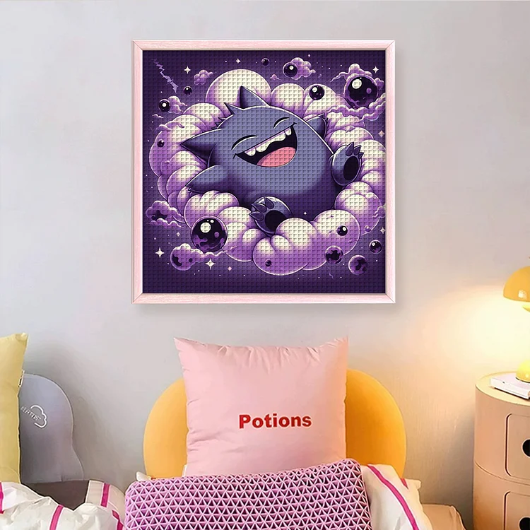 Pokémon-Gengar (50*50cm) 11CT Stamped Cross Stitch
