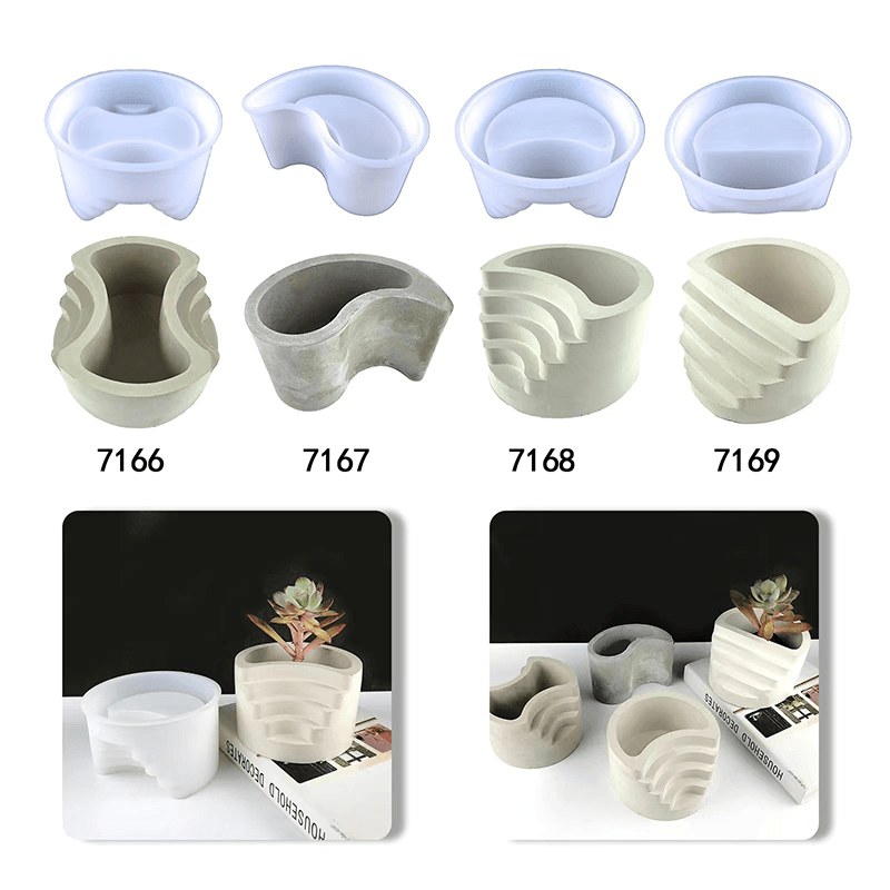 Taiji Round Staircase Planter Silicone Mold