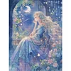 Anime Girl Under Moon-11CT Stamped Cross Stitch 45*60cm/17.72*23.62in(Big Size)