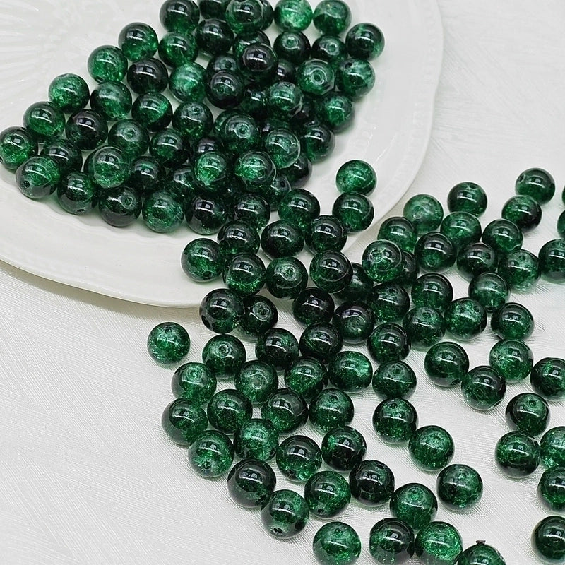 50 PCS/Package Diameter 10mm Diameter 8mm Glass Crackle Glass Beads Round Jewelry Accessories