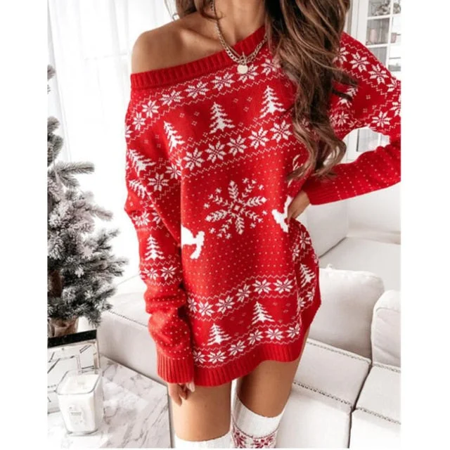 Knitted Loose Fit Long Sleeve O-neck Sweater