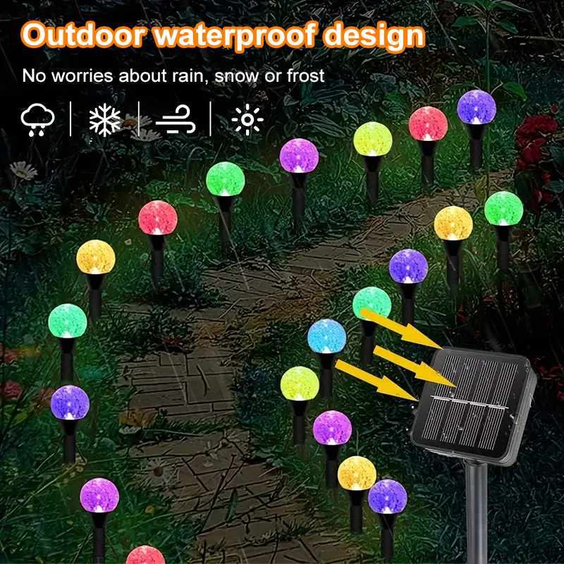 Tegooe Solar Bubble Ball Pathway Stake Lights - Waterproof Garden Decoration