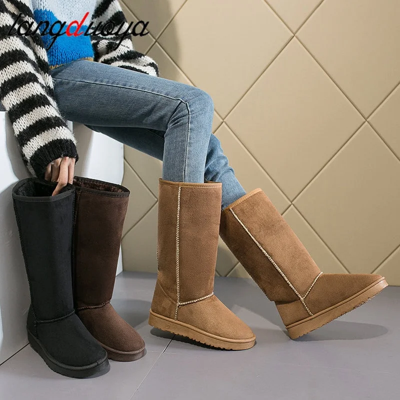 Womens Boots European and American Fashion Winter Snow Boots Women's High Boots 33 Cm Tall Women's Boots Size 41 Botas Mujer